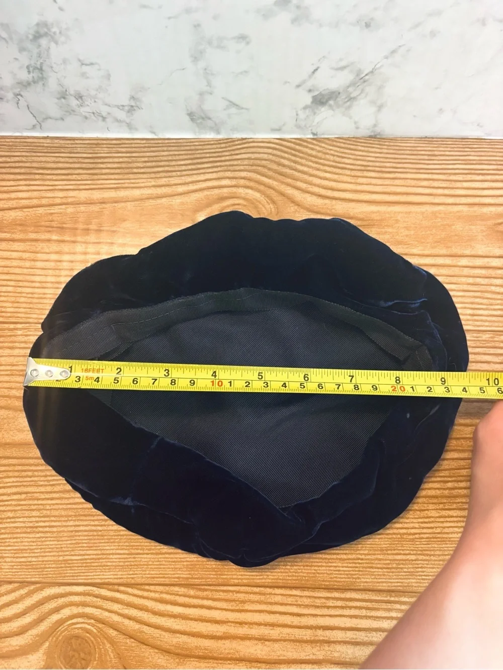 Vintage Navy Blue Velvet Beret Hat Union Made in the USA